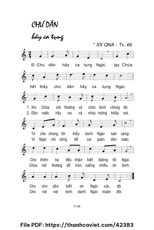 Chư dân hãy ca tụng - Lm. La Thập Tự - trang 1