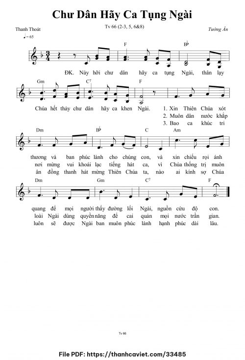 Chư dân hãy ca tụng Ngài - Tường Ân - trang 1
