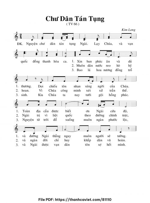 Chư dân tán tụng - Lm. Kim Long - trang 1