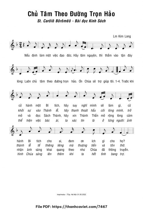 Chủ tâm theo đường trọn hảo - Lm. Kim Long - trang 1