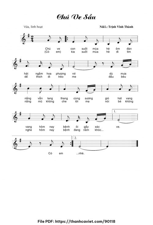 Chú ve sầu - Trịnh Vĩnh Thành - trang 1