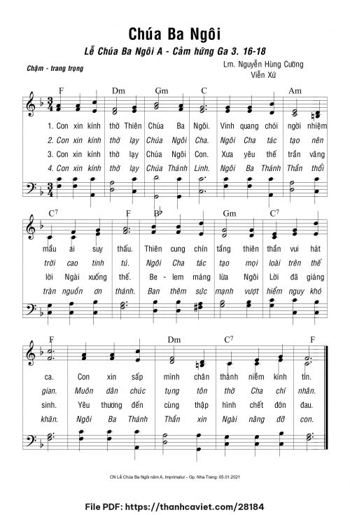 Chúa Ba Ngôi - Lm. Nguyễn Hùng Cường - Viễn Xứ - trang 1