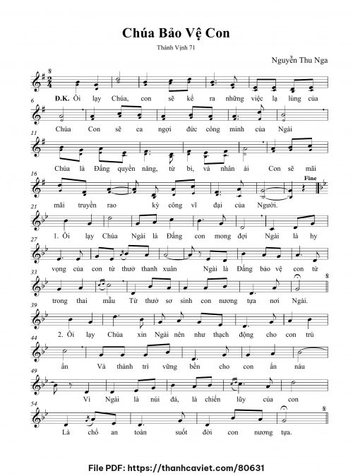 Chúa bảo vệ con - Nguyễn Thu Nga - trang 1