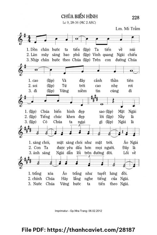 Chúa biến hình - Lm. Mi Trầm - trang 1