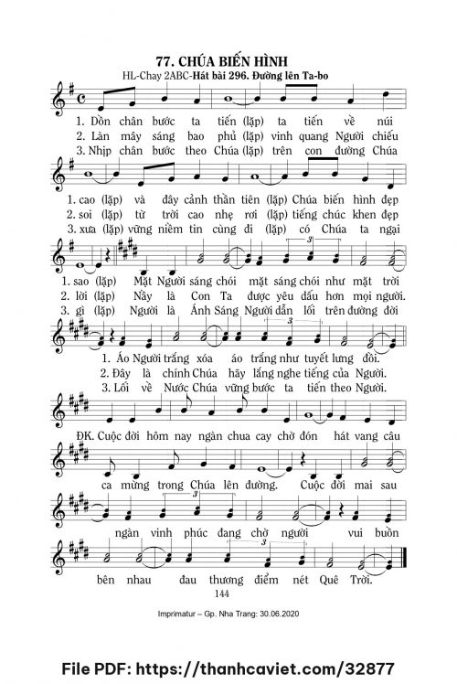 Chúa biến hình 2 [CN2 Mùa Chay ABC] – - Lm. Mi Trầm - trang 1