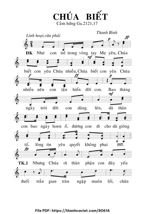 Chúa biết - Lm. Thanh Bình - trang 1