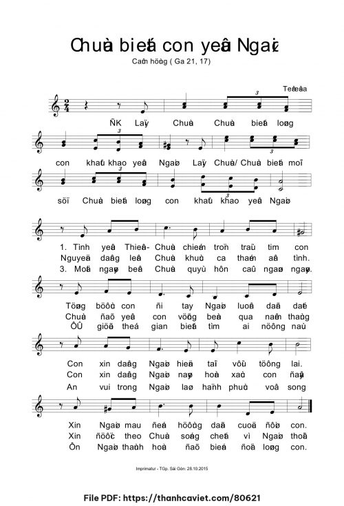 Chúa biết con yêu Ngài - Sr. Têrêsa - trang 1
