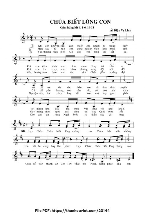 Chúa biết lòng con - Sr. Ái Diệu Vy Linh - trang 1