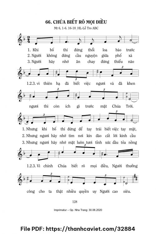 Chúa biết rõ mọi điều [Lễ Tro ABC] – - Lm. Mi Trầm - trang 1
