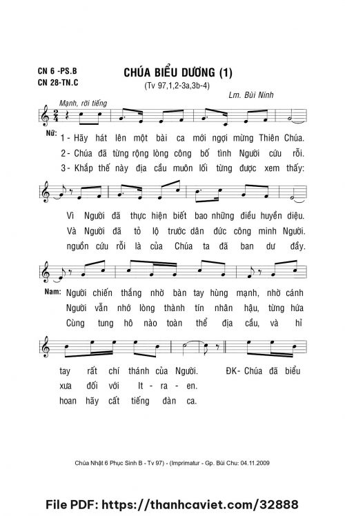 Chúa biểu dương 1 - Lm. Bùi Ninh - trang 1