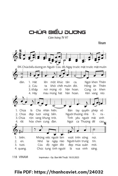 Chúa biểu dương - Vinam - trang 1