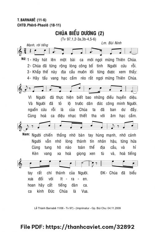 Chúa biểu dương 2 - Lm. Bùi Ninh - trang 1