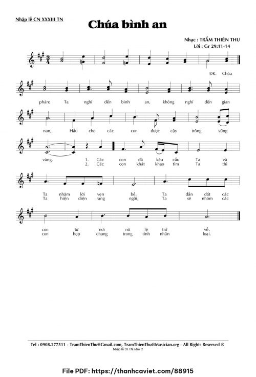 Chúa bình an - Trầm Thiên Thu - trang 1