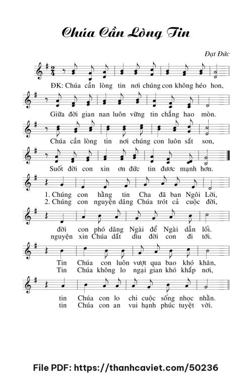 Chúa cần lòng tin - Đạt Đức - trang 1