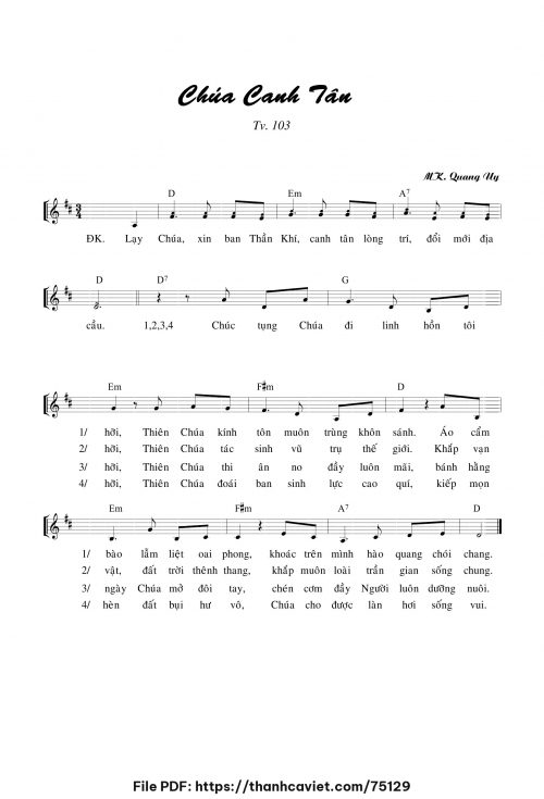 Chúa canh tân - Lm. Quang Uy - trang 1
