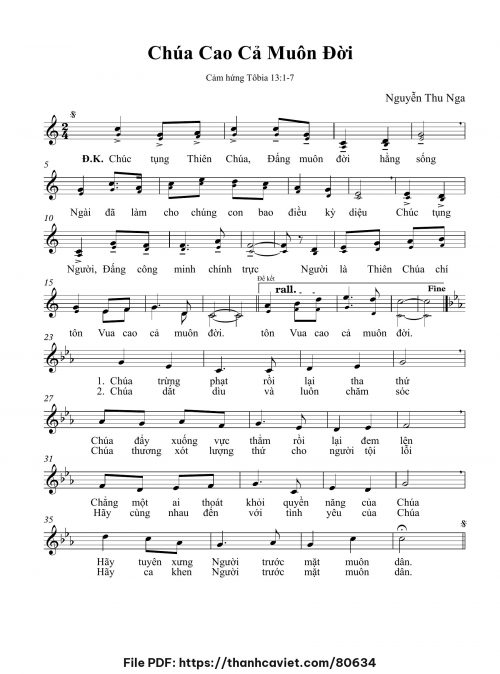 Chúa cao cả muôn đời - Nguyễn Thu Nga - trang 1