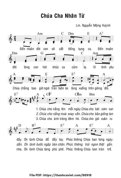 Chúa Cha nhân từ - Lm. Nguyễn Mộng Huỳnh - trang 1