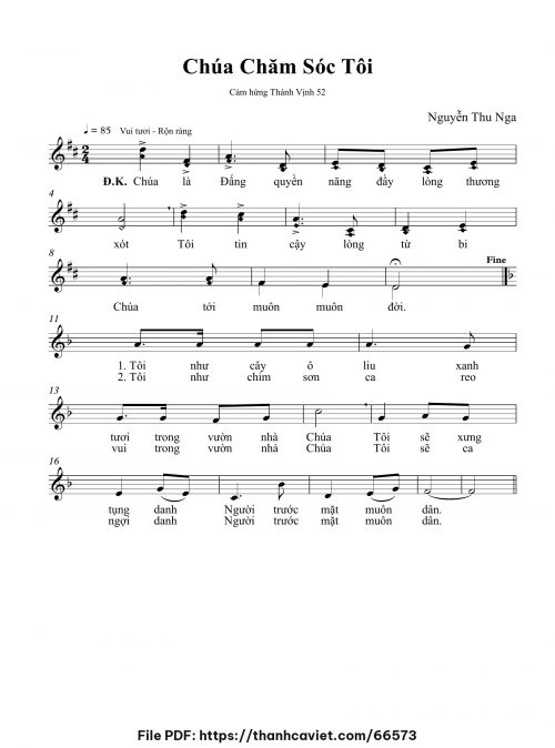 Chúa chăm sóc tôi - Nguyễn Thu Nga - trang 1