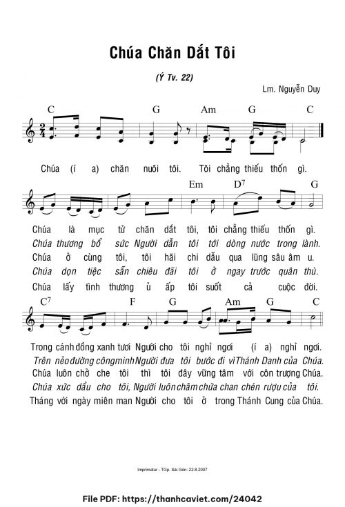 Chúa chăn dắt tôi - Lm. Nguyễn Duy - trang 1
