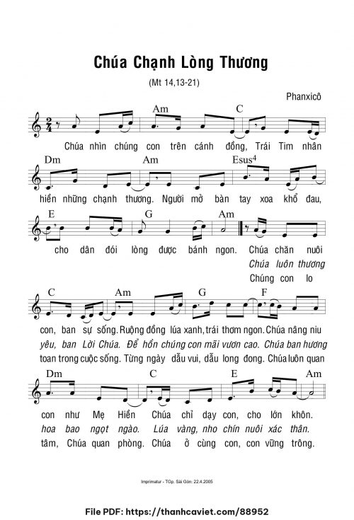Chúa chạnh lòng thương - Phanxicô - trang 1