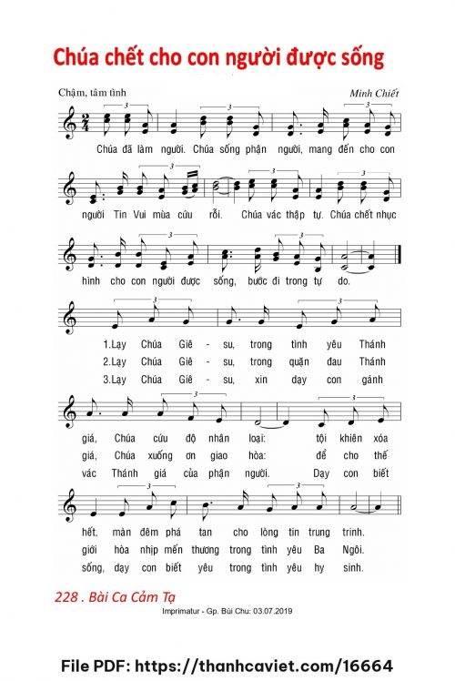 Chúa chết cho con người được sống - Lm. Minh Chiết - trang 1