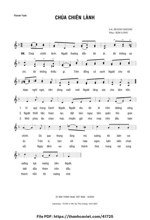 Chúa Chiên Lành - Lm. Kim Long - Lm. Hoàng Khánh - trang 1