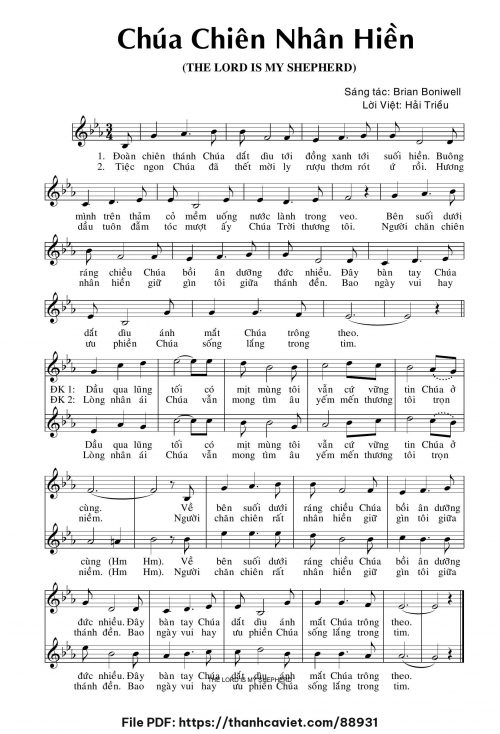 Chúa Chiên nhân hiền - Hải Triều (Nhạc Ngoại, lời Việt) - trang 1