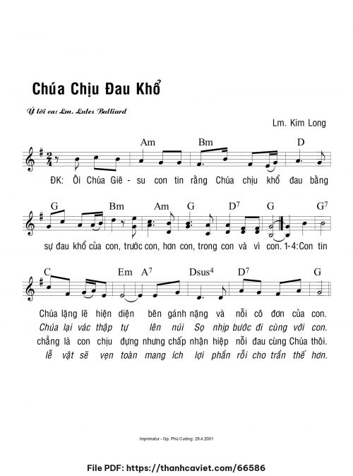 Chúa chịu đau khổ - Lm. Kim Long - trang 1