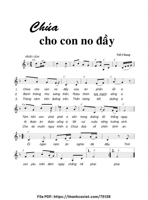 Chúa cho con no dầy - Viết Chung - trang 1