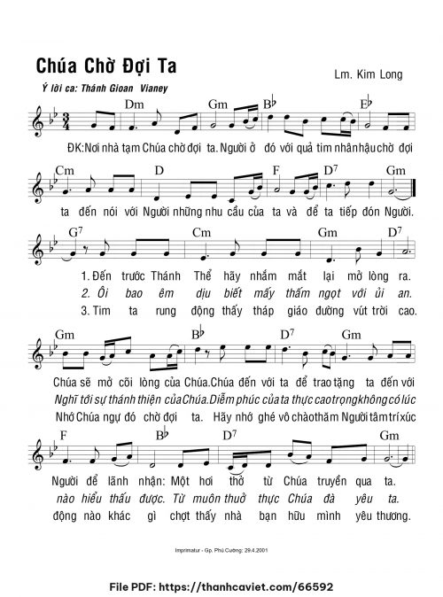 Chúa chờ đợi ta - Lm. Kim Long - trang 1
