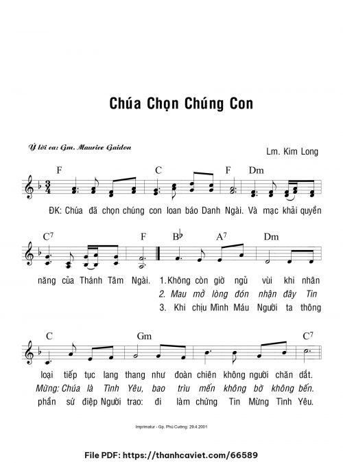 Chúa chọn chúng con - Lm. Kim Long - trang 1