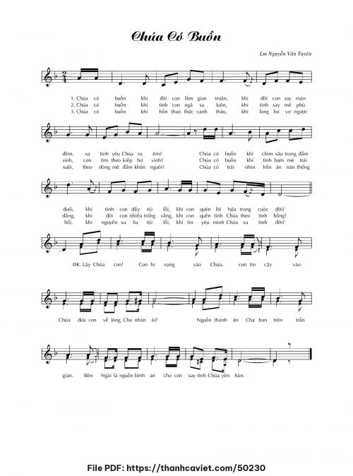 Chúa có buồn - Lm. Nguyễn Văn Tuyên - trang 1