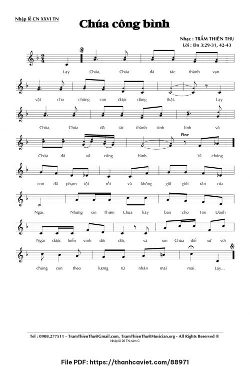 Chúa công bình - Trầm Thiên Thu - trang 1