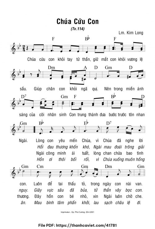 Chúa cứu con - Lm. Kim Long - trang 1