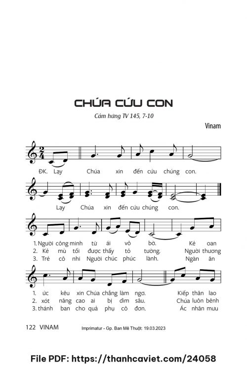 Chúa cứu con - Vinam - trang 1