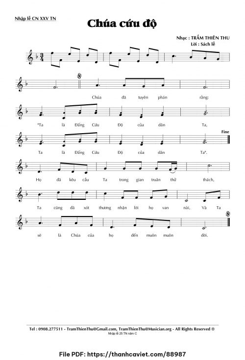 Chúa cứu độ - Trầm Thiên Thu - trang 1