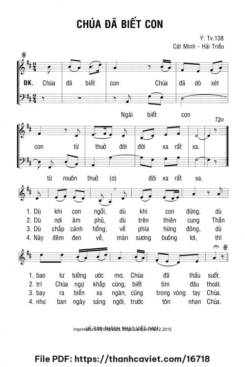 Chúa đã biết con - Hải Triều - Cát Minh - trang 1