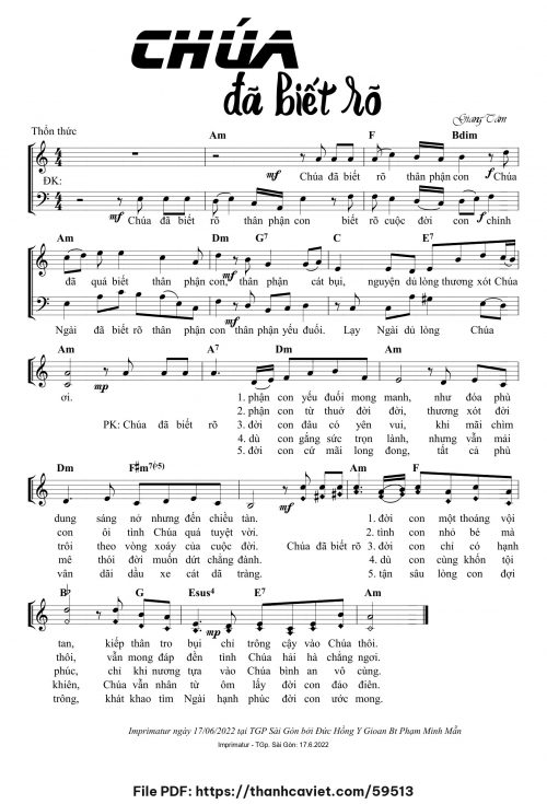 Chúa đã biết rõ - Lm. Giang Tâm - trang 1