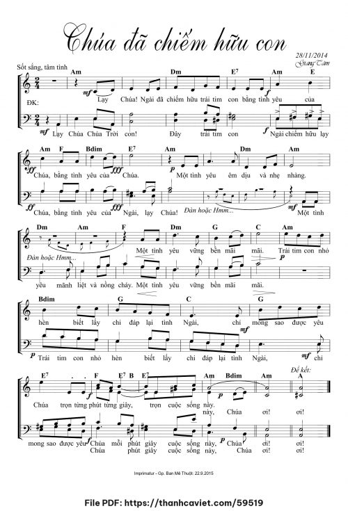 Chúa đã chiếm hữu con - Lm. Giang Tâm - trang 1