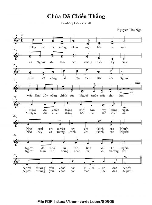 Chúa đã chiến thắng - Nguyễn Thu Nga - trang 1