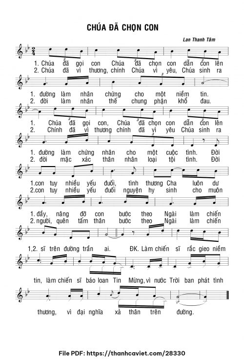 Chúa đã chọn con - Lan Thanh Tâm - trang 1