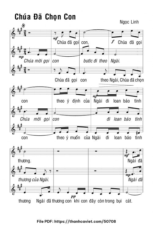 Chúa đã chọn con - Ngọc Linh - trang 1
