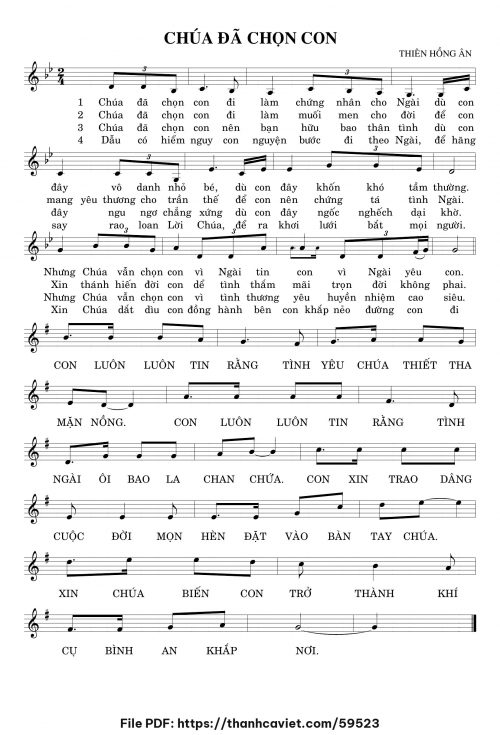 Chúa đã chọn con - Thiên Hồng Ân - trang 1
