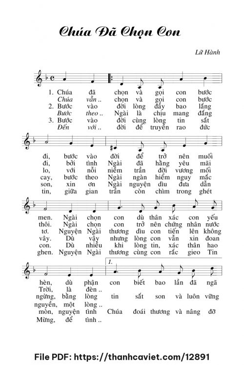 Chúa đã chọn con - Lữ Hành - trang 1