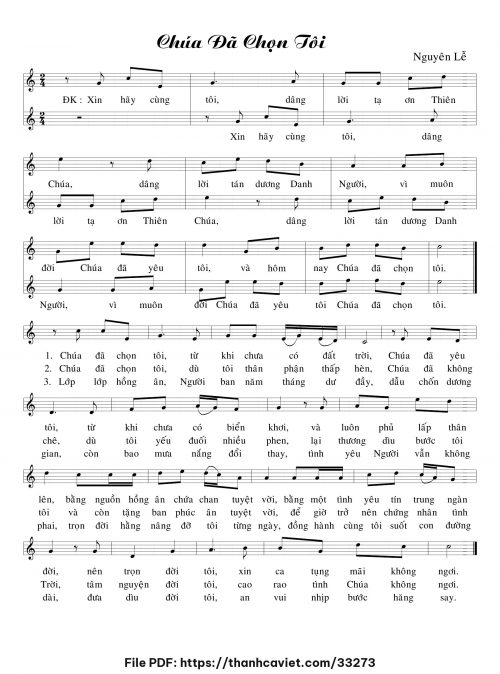 Chúa đã chọn tôi - Lm. Nguyên Lễ - trang 1