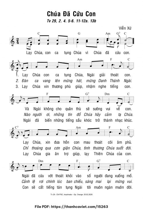 Chúa đã cứu con - Viễn Xứ - trang 1