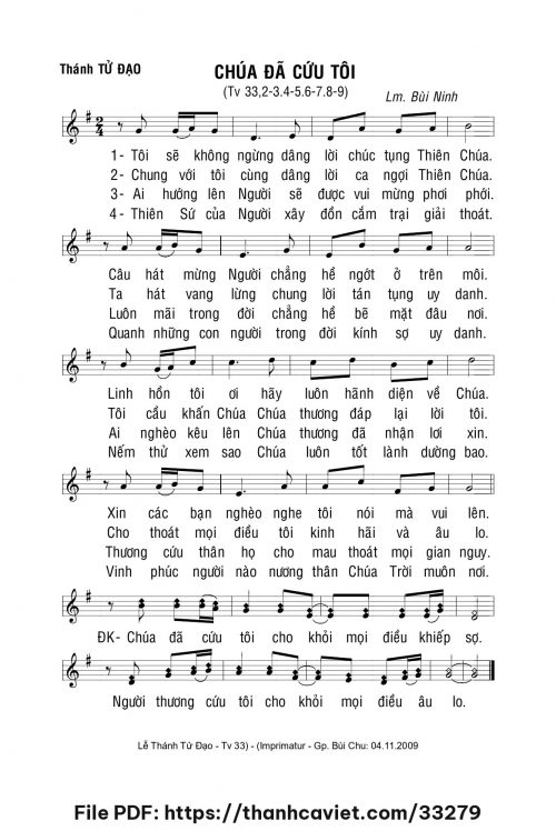 Chúa đã cứu tôi - Lm. Bùi Ninh - trang 1