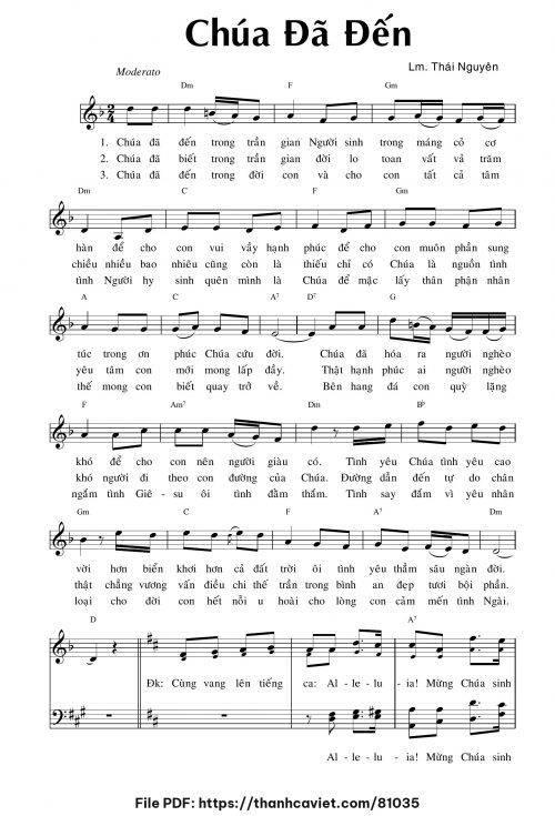 Chúa đã đến - Lm. Thái Nguyên - trang 1