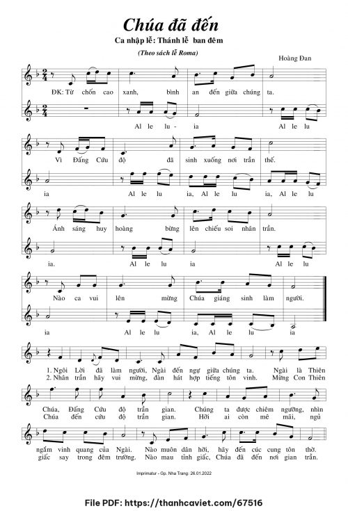 Chúa đã đến - Hoàng Đan - trang 1