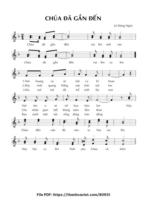Chúa đã gần đến - Lê Đăng Ngôn - trang 1